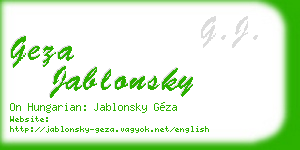 geza jablonsky business card